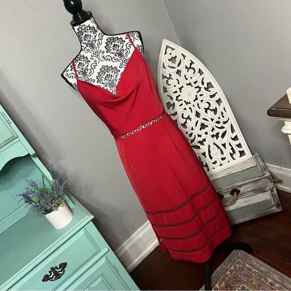 Keepsake the Label Indulge Cowl Neck Sheath Dress Size XL NWT Red Wedding Guest - Picture 3 of 14